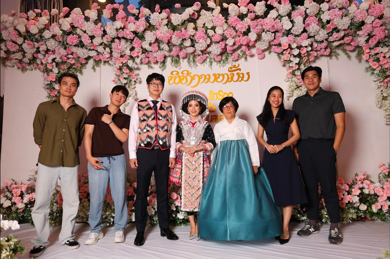 Cross-border wedding celebration between a Korean groom and a Lao bride